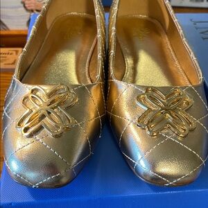 Gold Quilted Women's Shoes